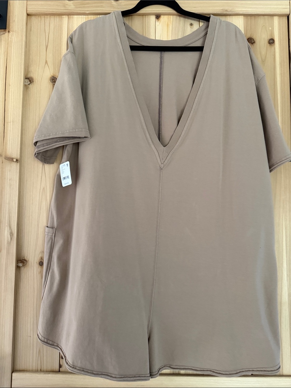 Free people Hot Shot Tee Romper Mocha Latte NWT L - Picture 2 of 5
